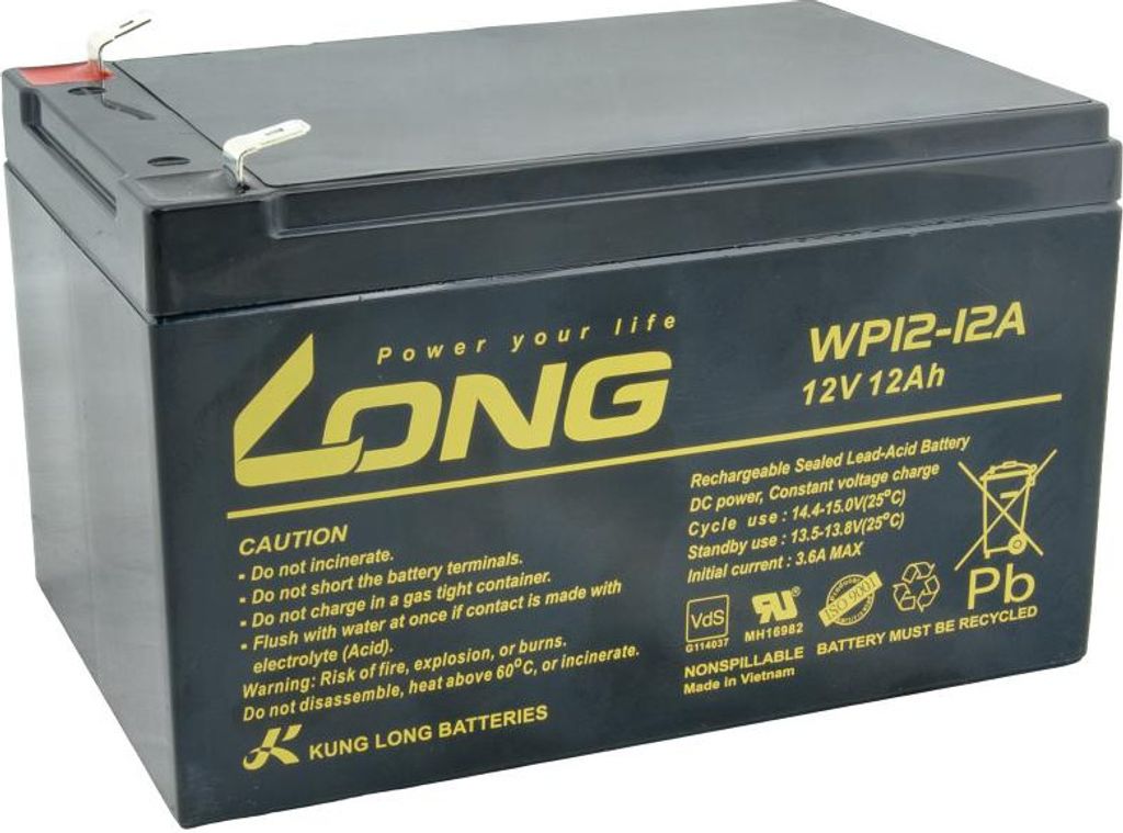 Long 12V 12Ah olověný akumulátor F2