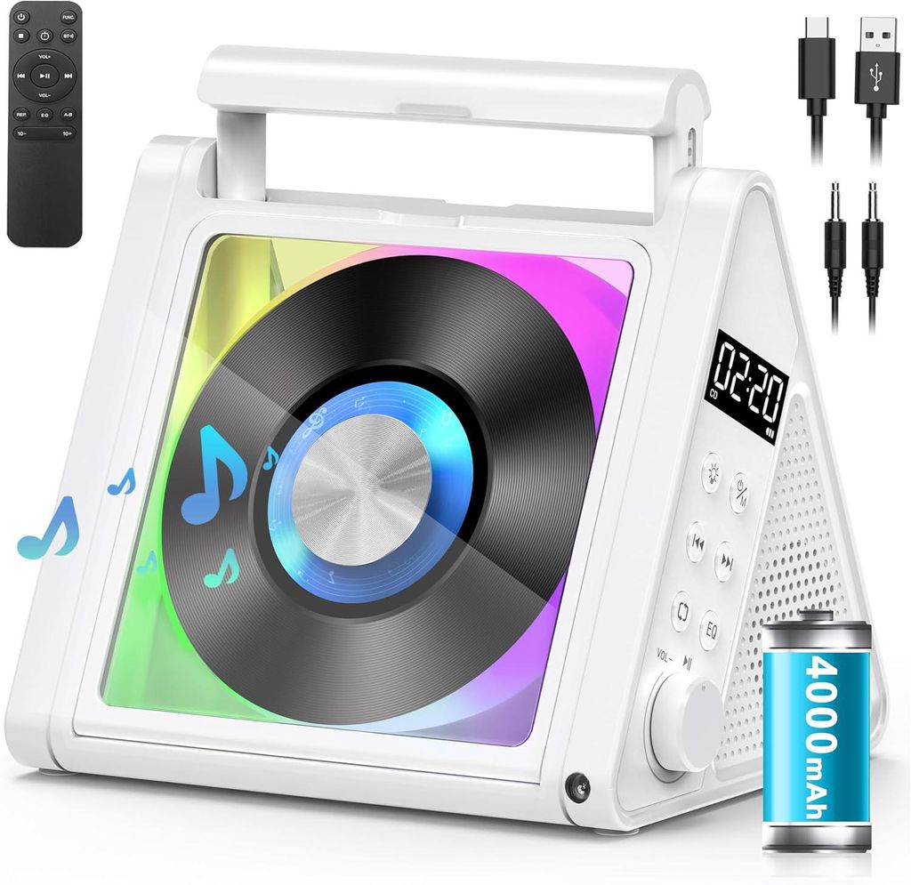CD Player, Bluetooth CD-Player, FM Radio mit Stereoanlage Produktbild 