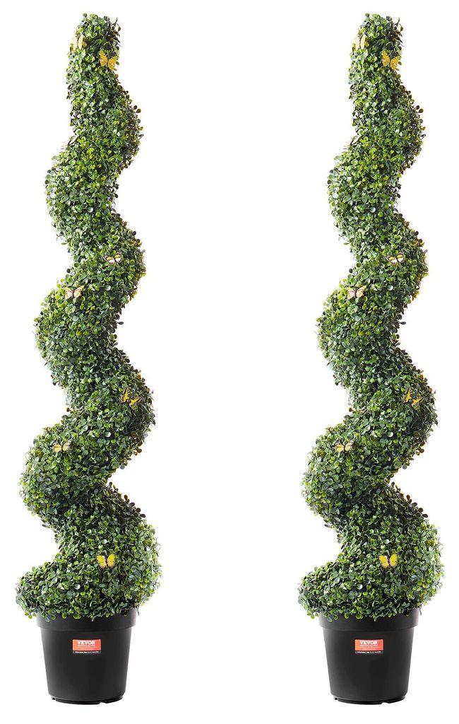VEVOR, set de plantas artificiales de boj en espiral, 152,4 Imagen del producto 
