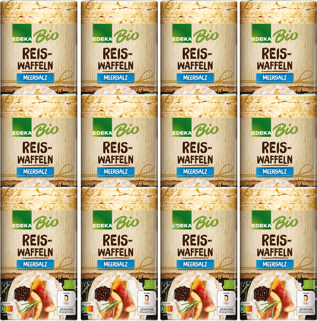 Edeka Reiswaffeln mit Meersalz und Sesam verfeinert VPE (12x100g Packung)