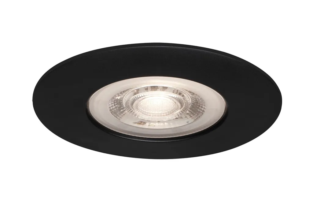 Spots LED Encastrables Noir Mat 5W - Kit de 3 Plafonniers de Plaque