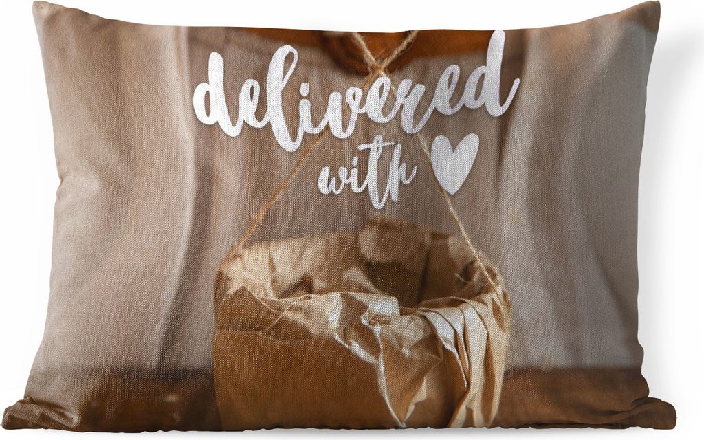 MuchoWow® Outdoor Kissen - Mit Liebe befreit' - Sprüche - Produktbild 