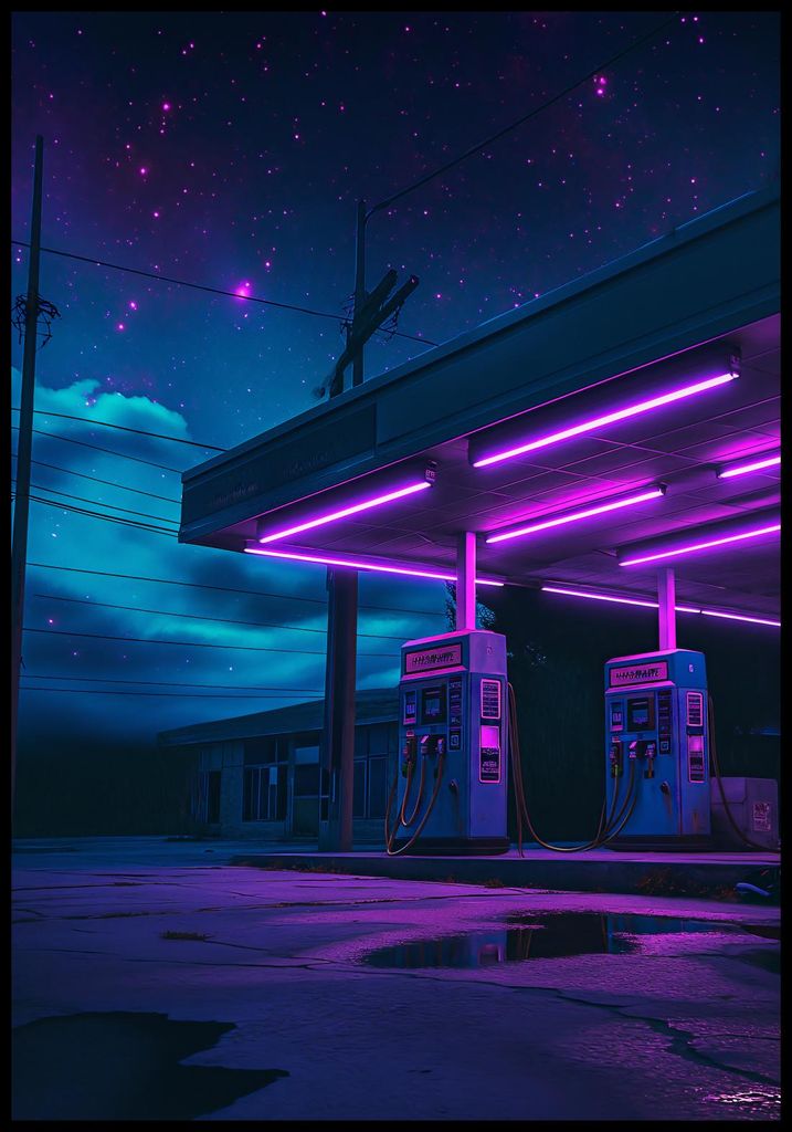 Plakat 68x98cm Kraft der Neonnacht