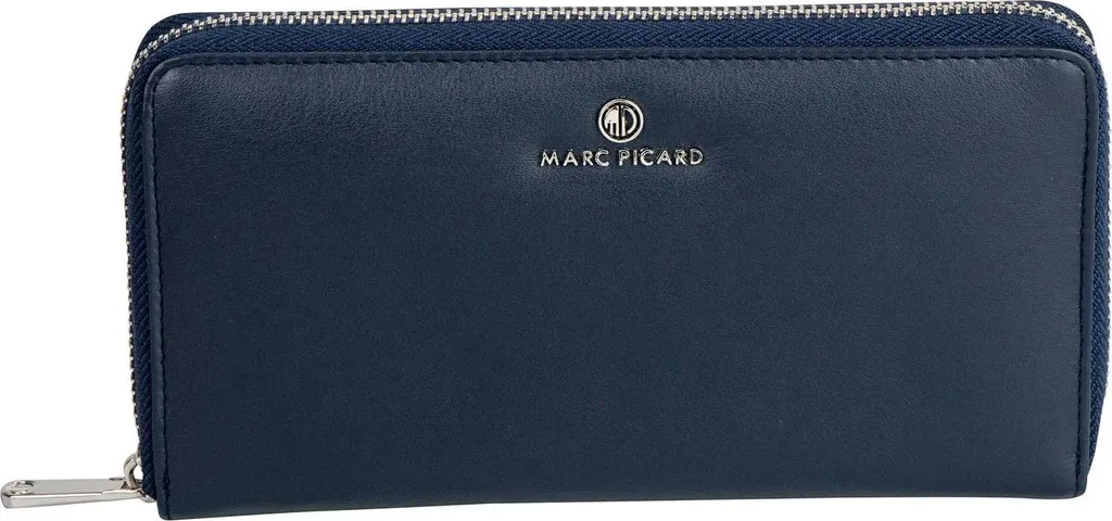 Marc Picard Umbria Portefeuille Zip en Cuir Bleu Marine pour Homme