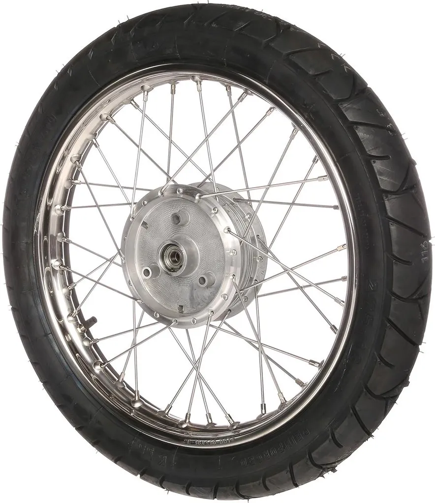 Roue arrière complète avec jante inox 1,6 x 16 po et pneu Heidenau K55