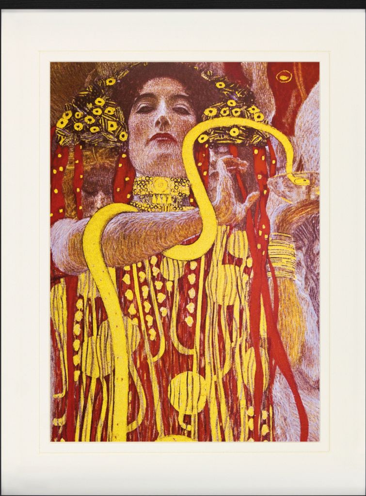 Gustav Klimt Gerahmtes Bild Mit Edlem Passepartout | Wand-Bilder | Im Bilderrahmen - Hygieia, Detail Aus Der Medizin, 1900-1907 (80 x 60 cm)
