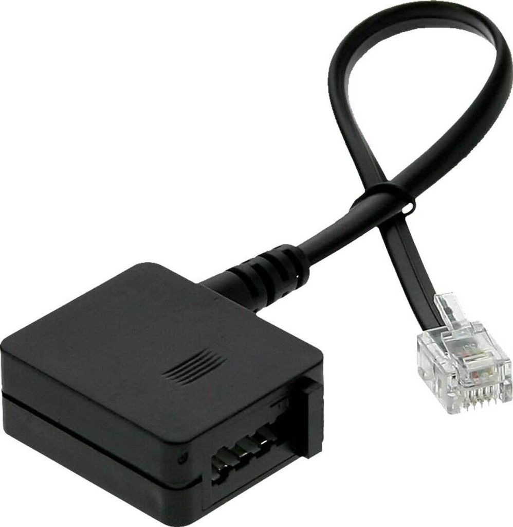 InLine TAE-F - RJ11 6m Cable Telefónico Negro - Cable Para Teléfonos Fijos (6 M, TAE-F, RJ11, Negro, Male Connector/Male Connector