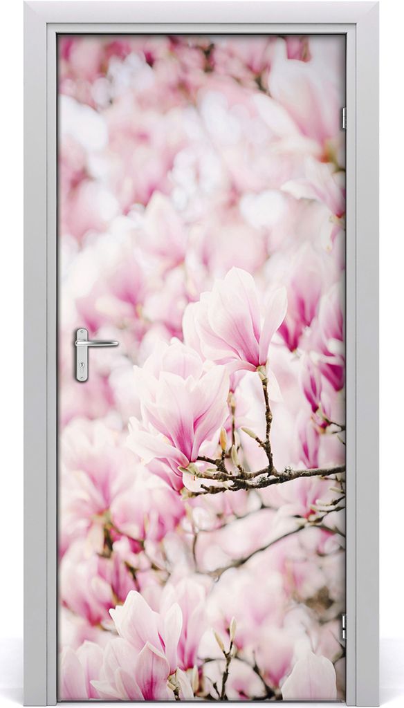 Tulup Türaufkleber 95x205 cm Dekorative Aufkleber Selbstklebend Wasserdichte Tapete Abnehmbar Schlafzimmer Wohnzimmer Wohnkultur - Magnolienblüten