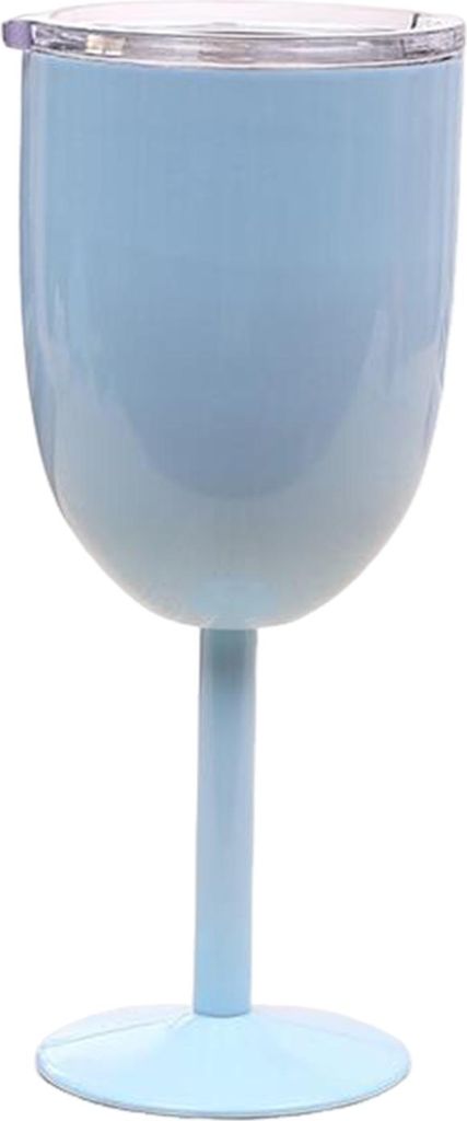 10 oz isoliertes Cocktailglas, doppelwandig, mit hohem Fuß und Deckel, für Cocktails, Wein, kalte Getränke, Weinglas aus Edelstahl