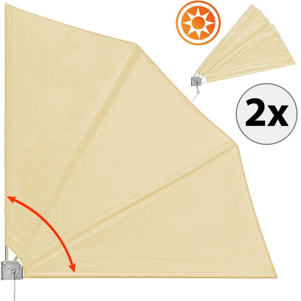 DETEX® 2x Balkonfächer Sichtschutz inkl. Abdeckung Produktbild 