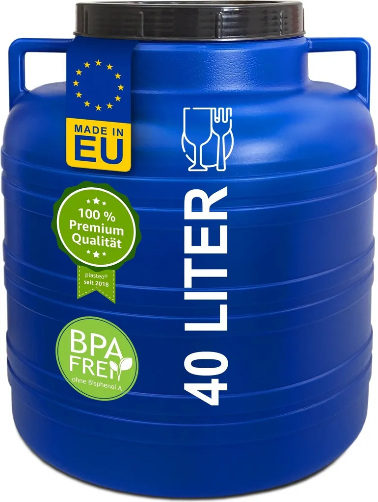 Barile Alimentare 40L plasteo®: Contenitore BPA Free per Crauti e Acqua