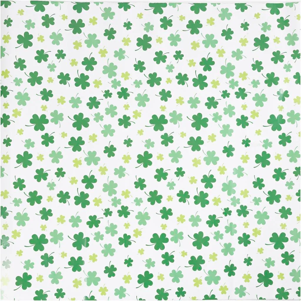 Papier cadeau Creativ Company Trèfle Vert 50cm x 100m en Rouleau 80g