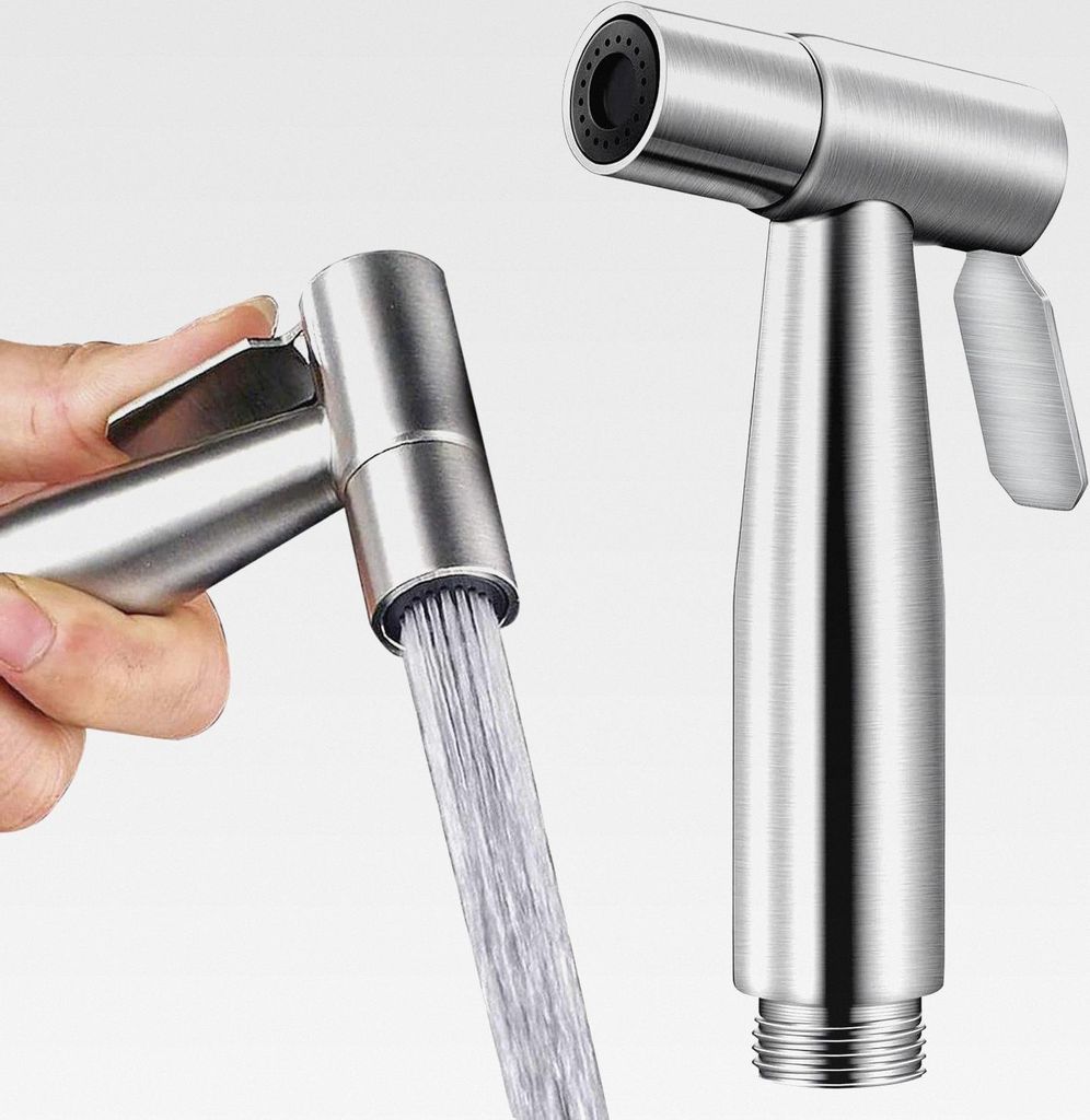 1 Stück Handbrause aus Edelstahl, Bidet Handbrause Edelstahl, Duschkopf Starker Strahl, WC Dusche, Bidet Aufsatz für Toilettenreinigung, Haustier...