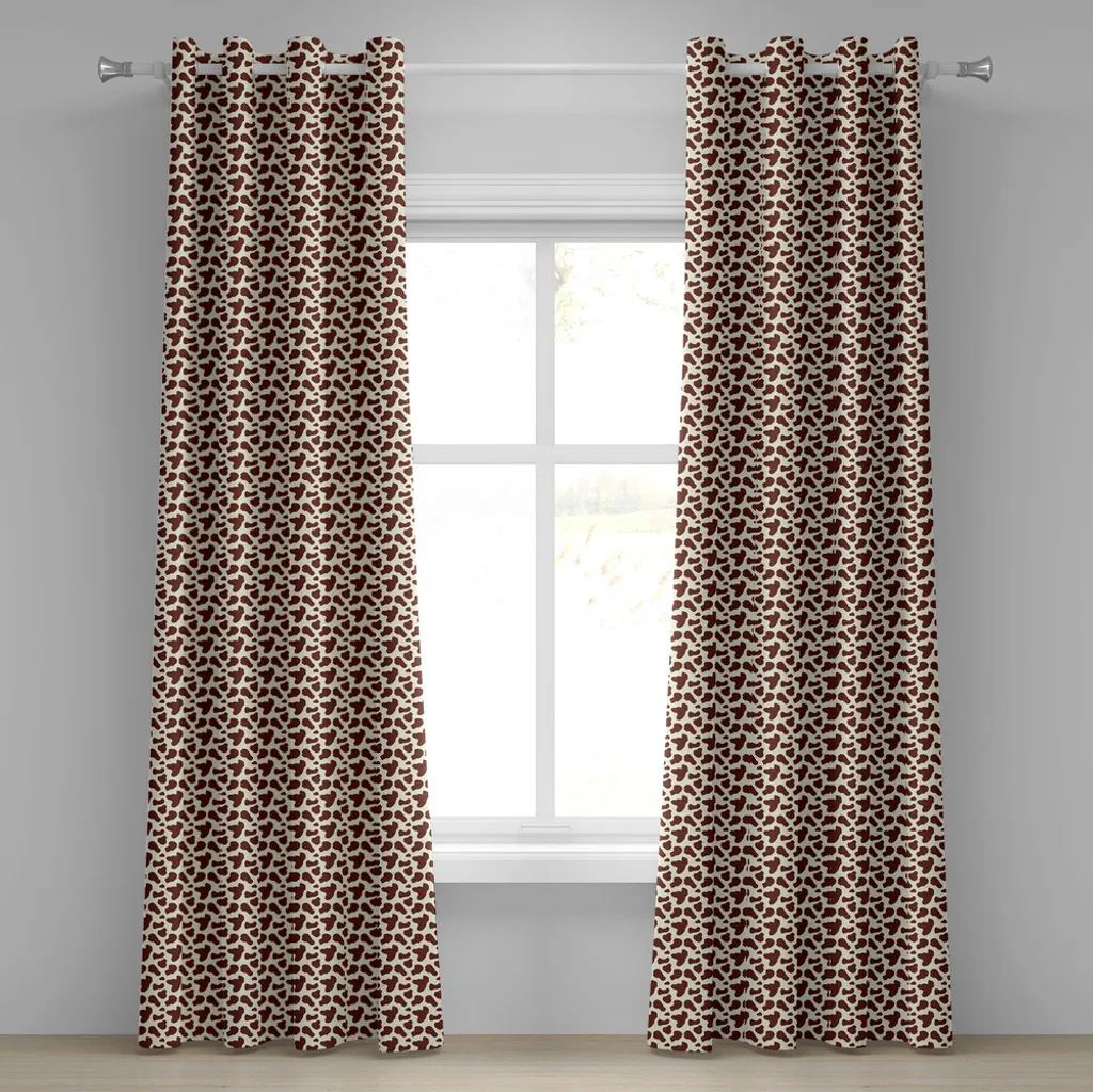 Rideau motif peau de vache à œillets 280x175 cm - Tissu imprimé haute qualité