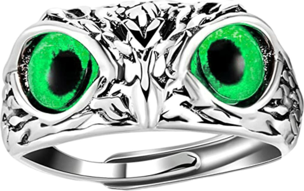 Verstellbarer Eulenring mit großen Augen, ultraleicht, schlichter Stil, Fingerring für Damen und Herren, Verlobung, Ehering, Schmuck, Geschenk