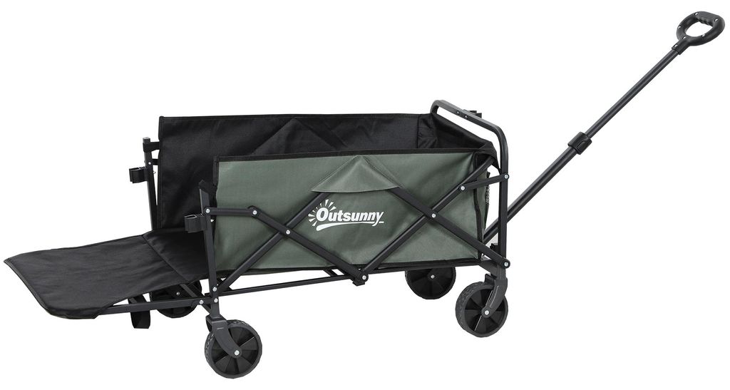 Outsunny Gartenwagen 120 kg belastbar, klappbar Transportwagen Bollerwagen