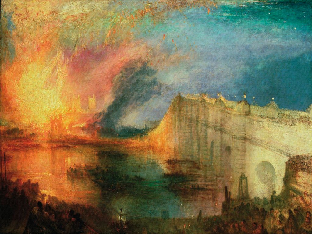 Joseph William Turner Kunstdruck Bild - Der Brand Der Houses Of Lords And Commons In London, 1835 (60 x 80 cm)
