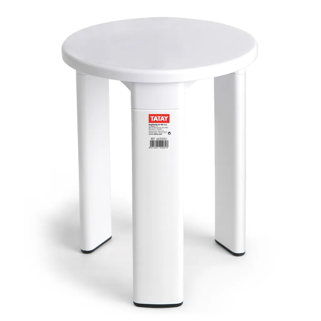 Tabouret à poser blanc design épuré pour salle de bain et cuisine moderne