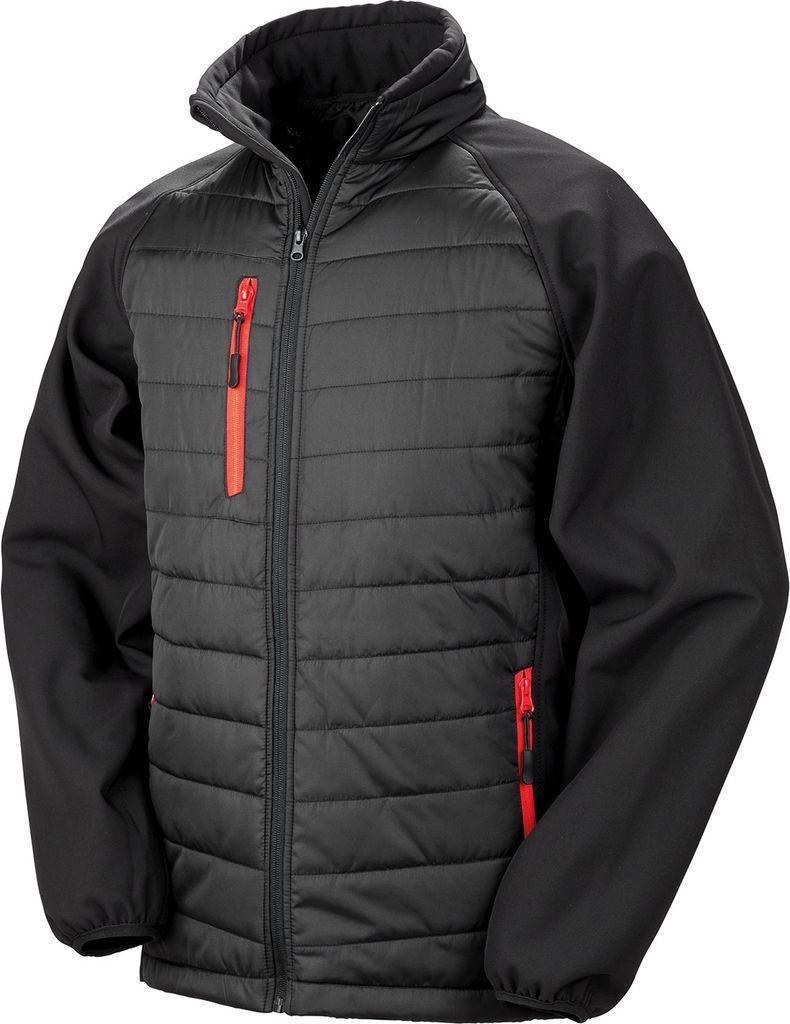 Result - "Compass" Steppjacke für Herren/Damen Uni RW8758 (XL) (Schwarz/Rot)