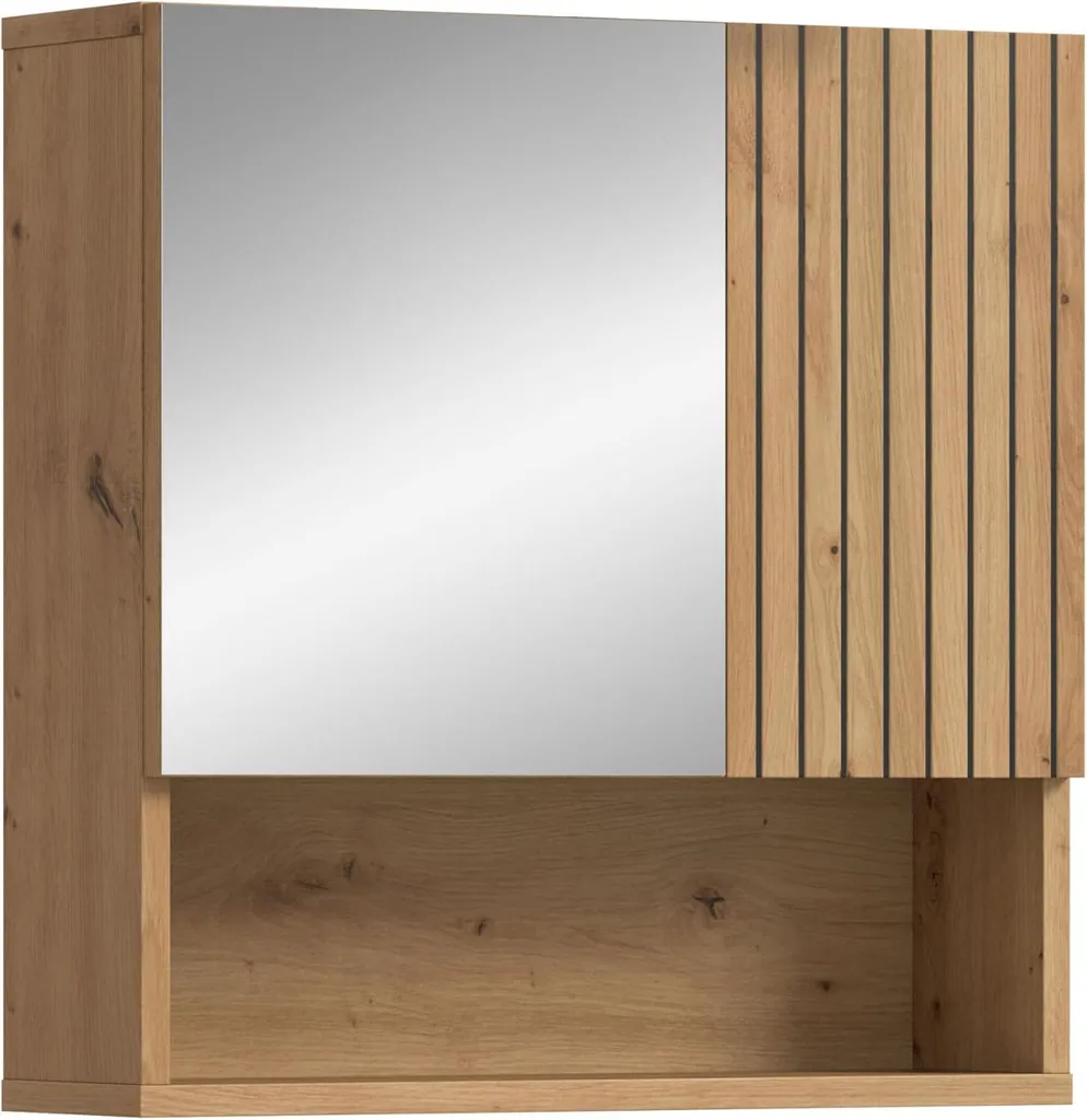 Specchio Bagno Contenitore 60cm Mone Rovere - xonox.home Offerta