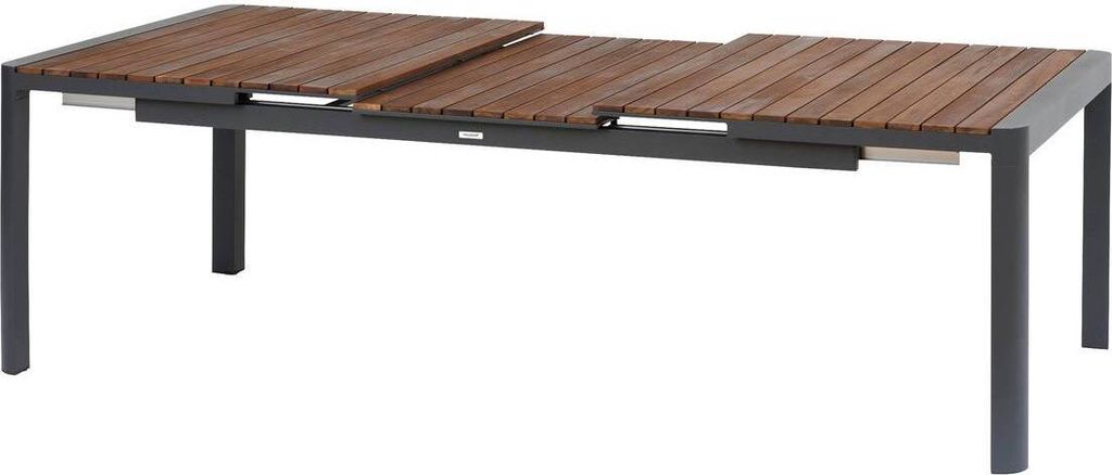 Hespéride - Ausziehbarer gartentisch "paradize" nussbaum & graphit 12-sitzer aus aluminium und akazie