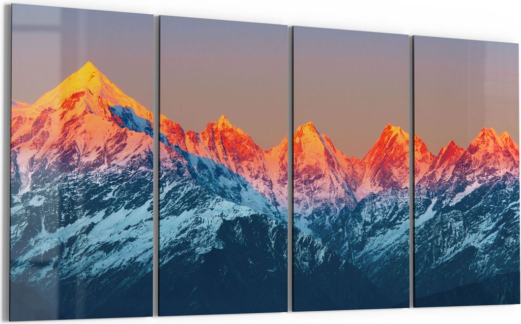 DEQORI Glasbild Echtglas 4x30x60 cm 'Panchchuli in Abendsonne' Wandbilder XXL groß