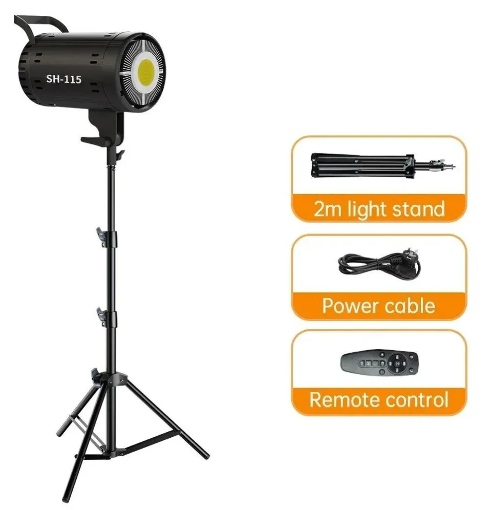 Éclairage photo studio bicolore 115W et support 2m pour portrait et vidéo