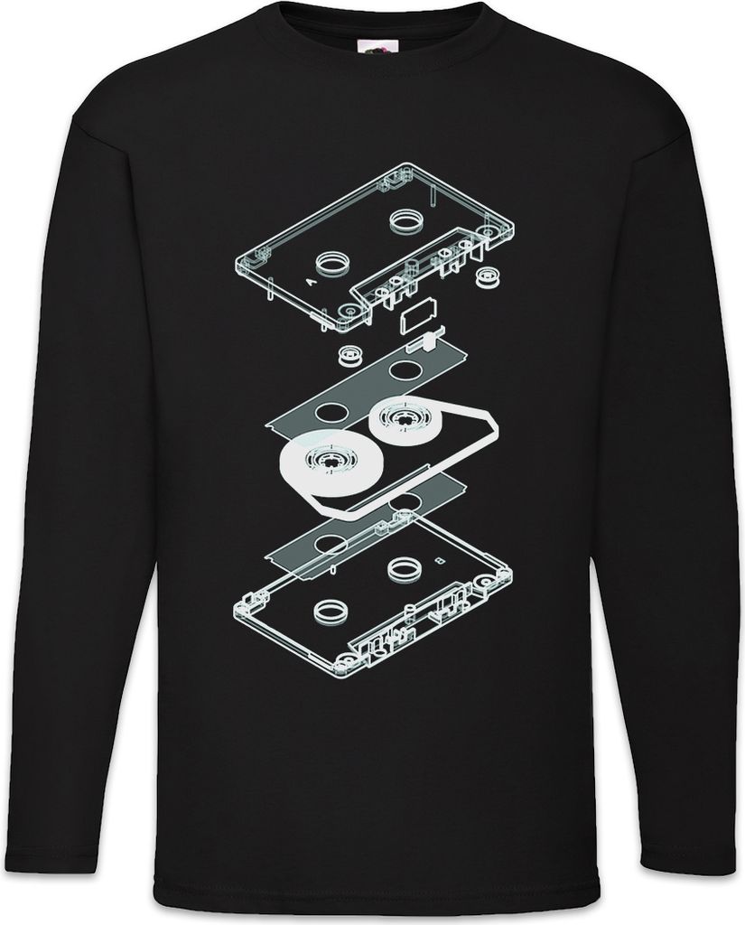 Urban Backwoods Explosion Audio Cassette, Langarm T-Shirt, Farbe: Schwarz, Größe: 5XL