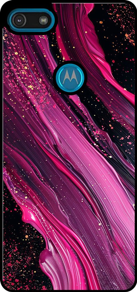Smartphonica Telefon Fall geeignet für Motorola Moto E6 Play mit Marmor-Druck - TPU zurück Abdeckung Fall Marmor-Design - lila rosa