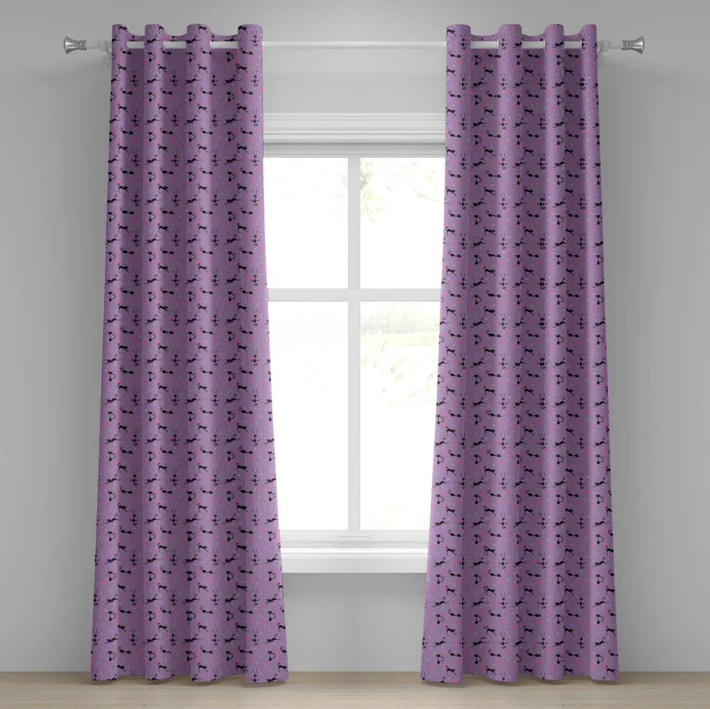 ABAKUHAUS Tenda Gatti 280x225 - Arredo Camera Teenager Nero Viola