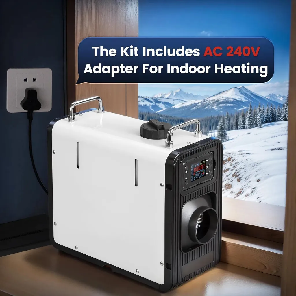 Chauffage diesel 8kW Bluetooth avec réservoir 5L et prise secteur 240V