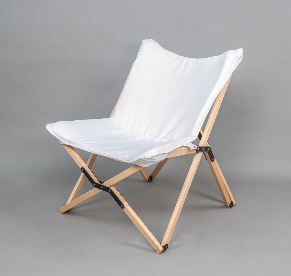 Regiestuhl Rebecca Mobili Mukwa 84x69x74 Holz Polyester Braun Weiß