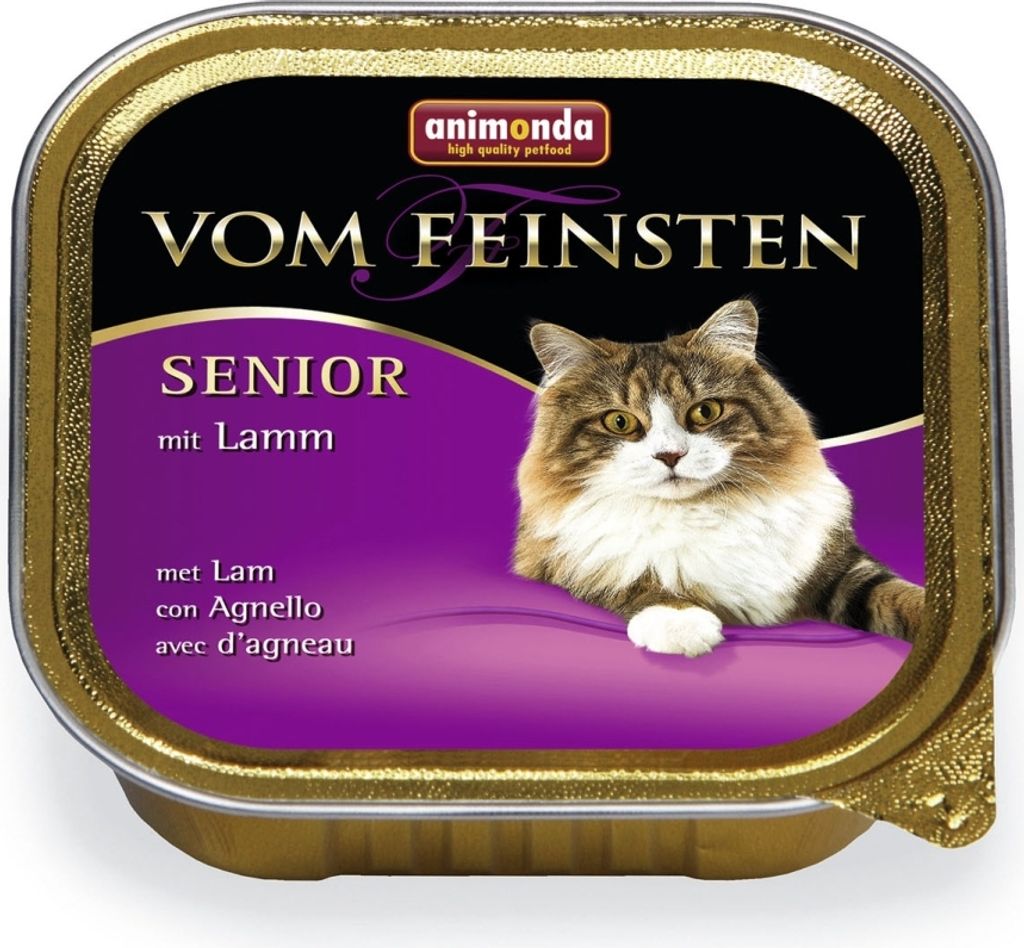 animonda vom Feinsten Senior Katzenfutter nass Nassfutter mit Lamm (32 x 100g), Katzenfutter ab 7 Jahren, ohne Getreide ohne Zucker, mit frischen, ...