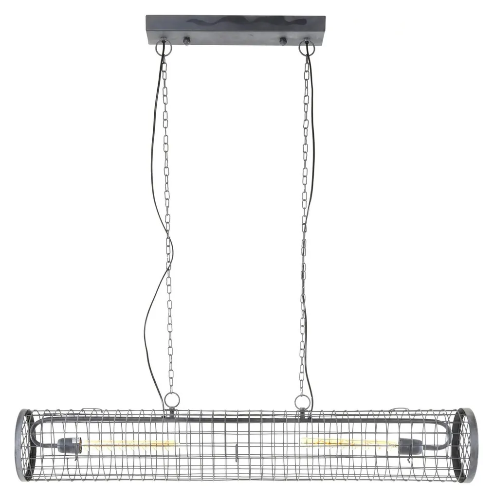 Plafonnier Longiligne 121 cm Gris Foncé - Grand Lustre Moderne Salon