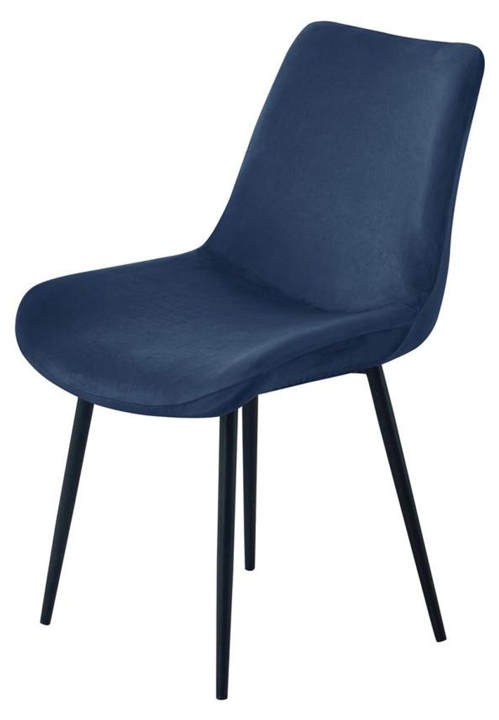STUHLHUSSE für GROSSE SKANDINAVISCHE SCHALESTÜHLE VELOURS MARINEBLAU