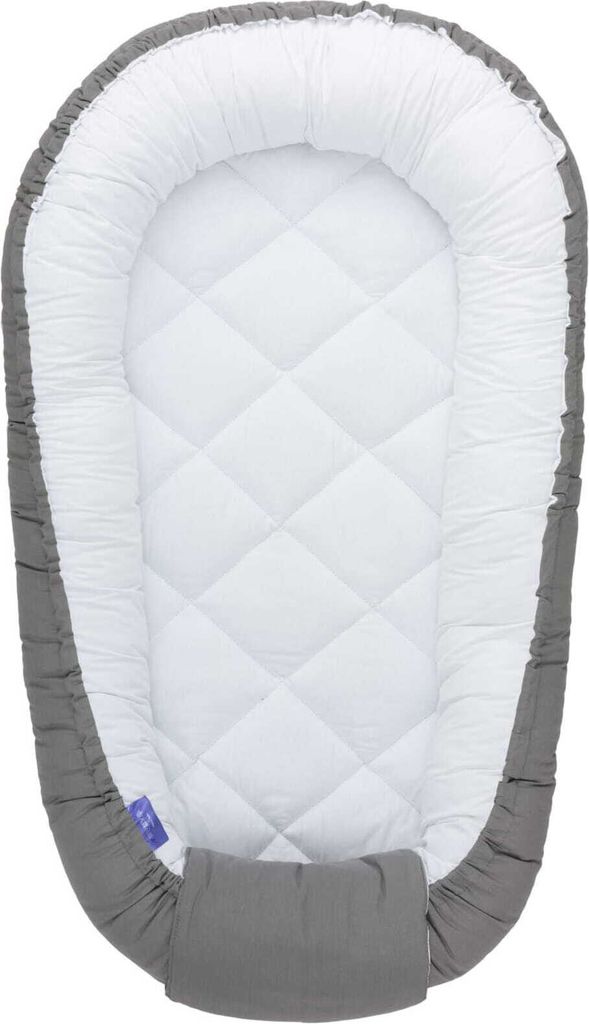 Grau &Amp; Weiß Gesteppt Babynest Kokon Comfort Produktbild 3