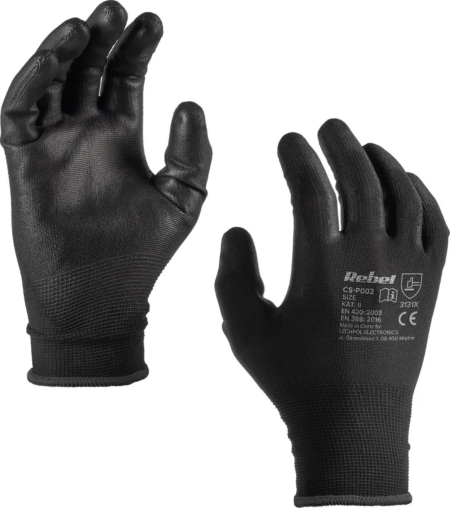 Guanti Protettivi Ribelle CS-P002 PU r.10L | Stock 12 Paia per Cantieri