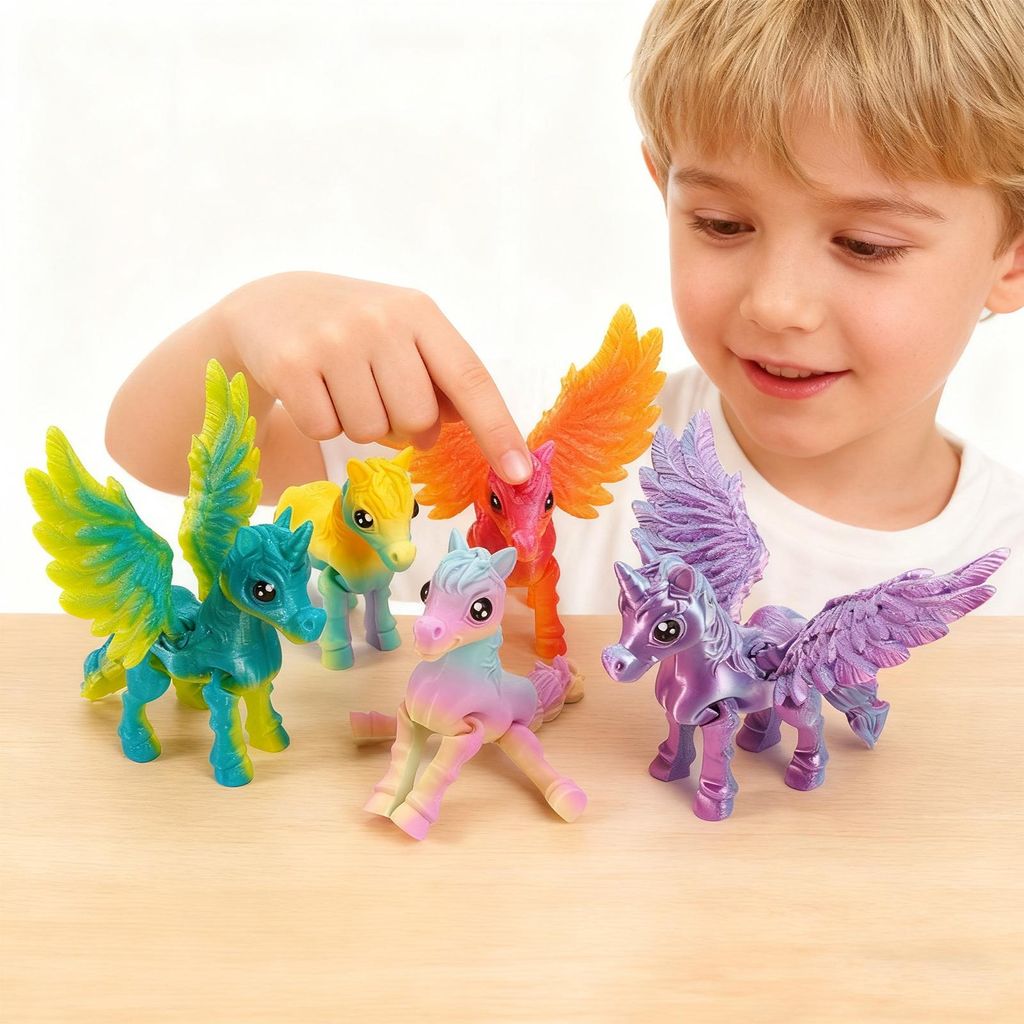 3D-gedrucktes Pferdeornament, bewegliches Pferd, geflügeltes Einhorn-Spielzeug, flexibles Tier-Fidget-Spielzeug mit beweglichen Gelenken, ideal zu...