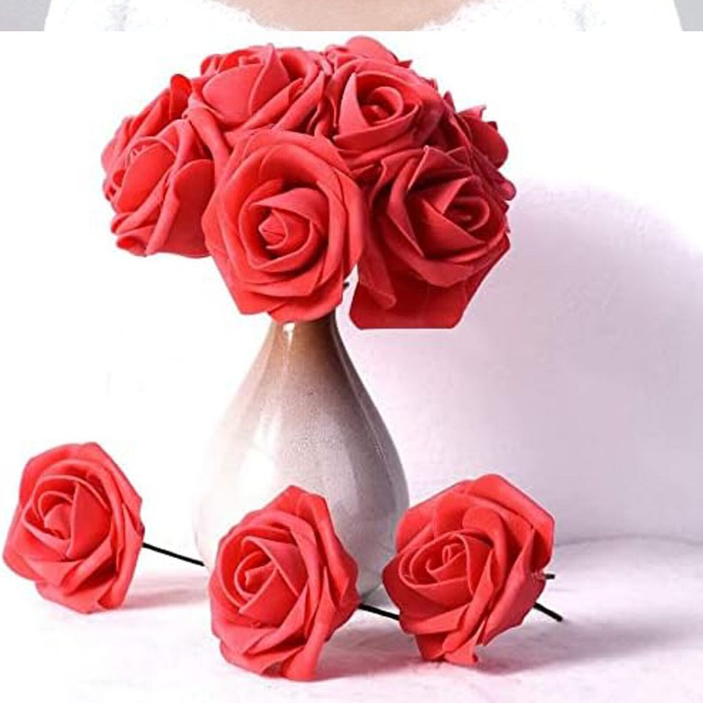 Künstliche Blumen Rosen,25 Stück Deko Blumen Fake Rosen mit Stielen DIY Hochzeit,Brautparty-Mittelstücke,Blumensträuße Braut Zuhause Dekoratio...