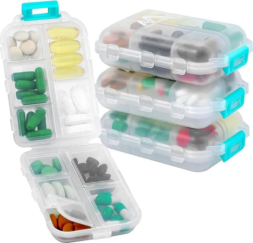 Scatola di pillole 7 giorni set di 4 scatole di medicinali con etichetta