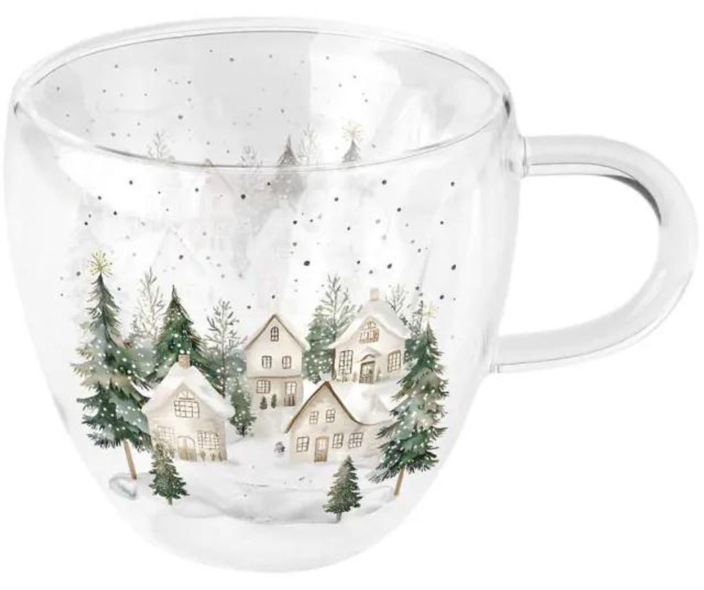 Ambiente Doppelwandglas – Snowy houses Produktbild 