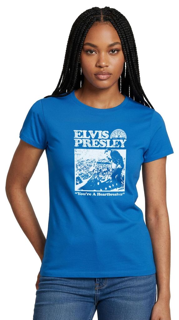 Spreadshirt Elvis Presley You're A Heartbreaker Weiß Frauen T-Shirt, L, Royalblau