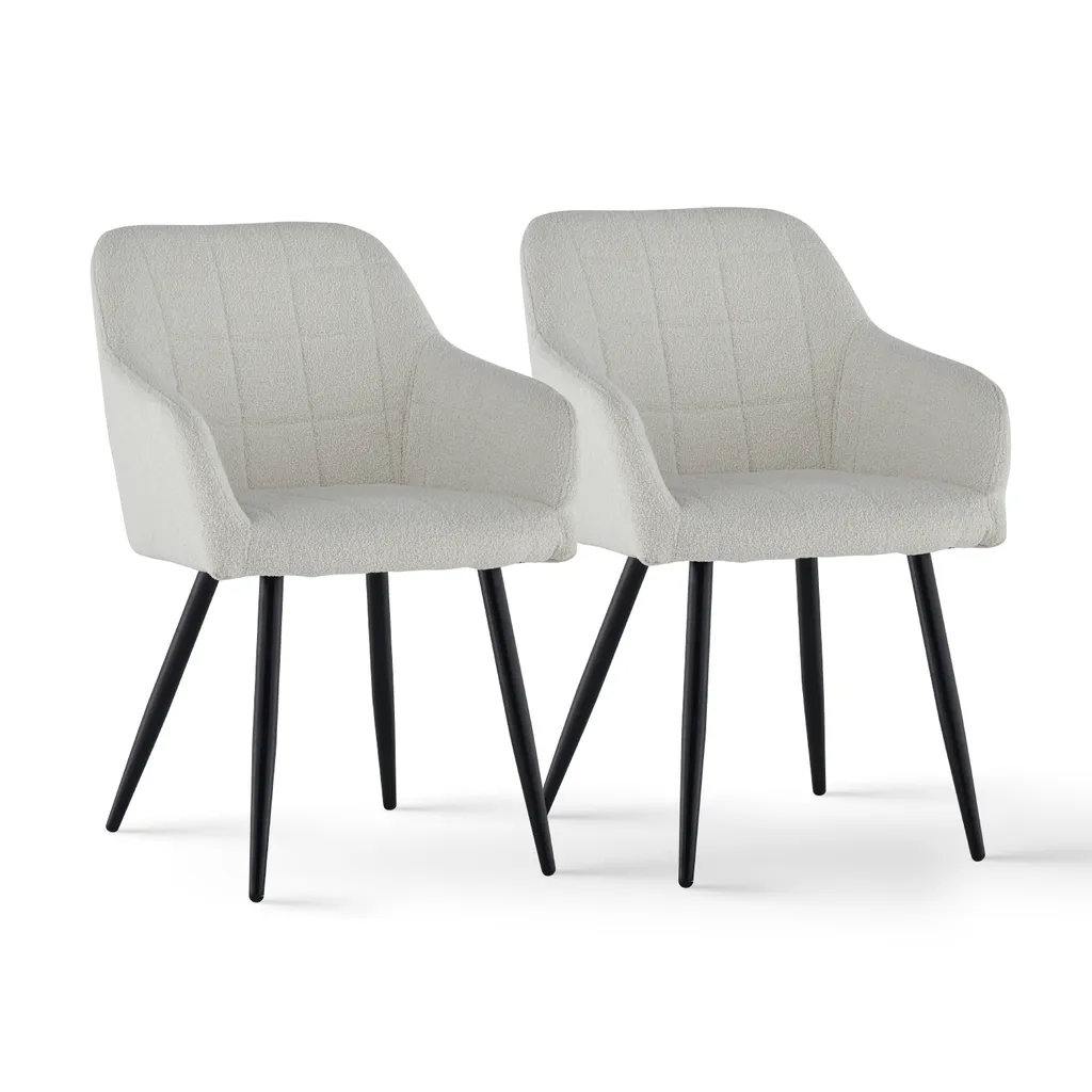 Chaise de Cuisine en Velours avec Dossier Rembourré Lot de 2 CLIPOP