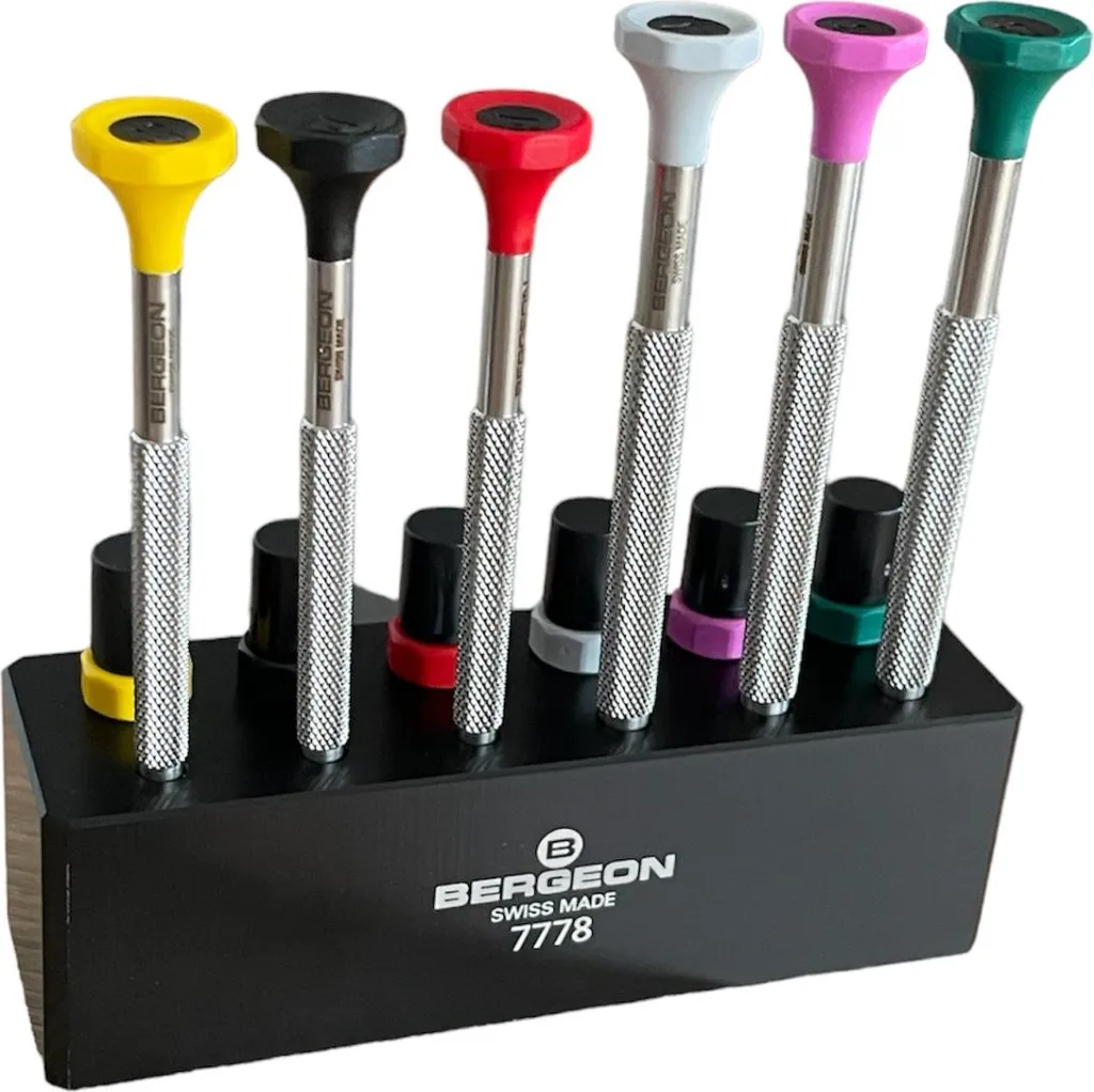 Set Cacciaviti Bergeon 7778 per Orologi con Supporto Antiscivolo
