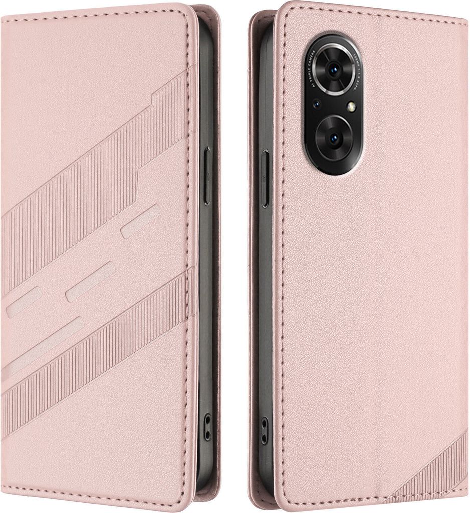 Hülle für Huawei Nova 9 SE/Honor 50 SE, Kunstleder Brieftaschen Handyhülle mit Kartenfach und Standfunktion Pink