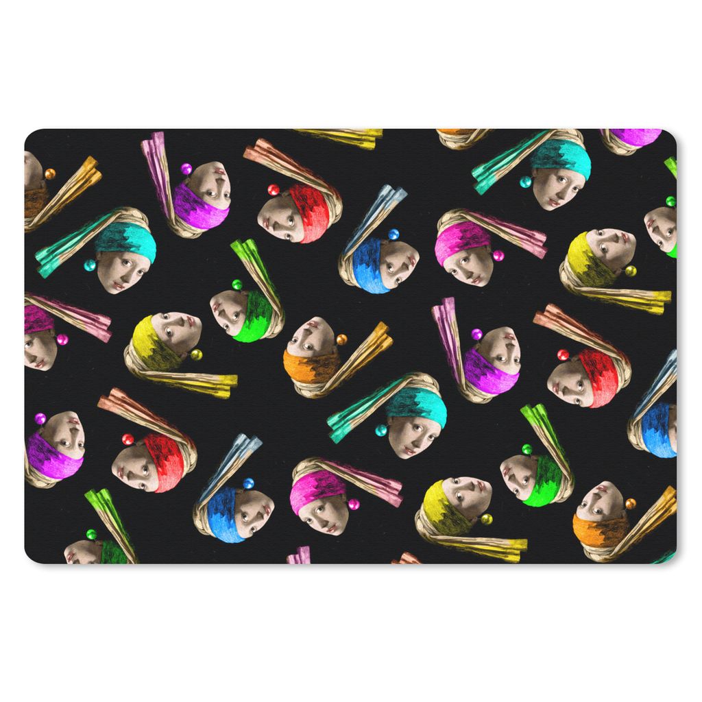 MuchoWow Mauspad Mousepad Girl with a Pearl Earring - Muster - Regenbogen 27x18 cm - Mousepads - Maus Mat - Pad - Mausunterlage - Büroartikel - ...