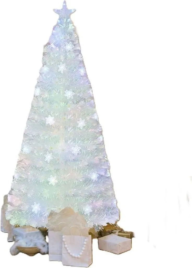 Sapin de Noël artificiel blanc LED 180 cm idéal pour salon et bureau
