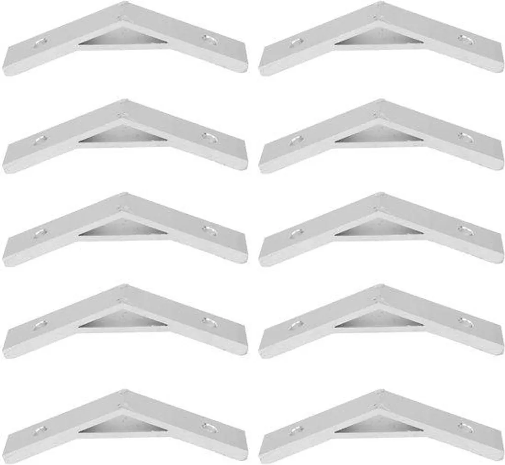 Lot de 10 Raccords d'Angle en Aluminium Hoeksteun - Fixation Robuste 20x20