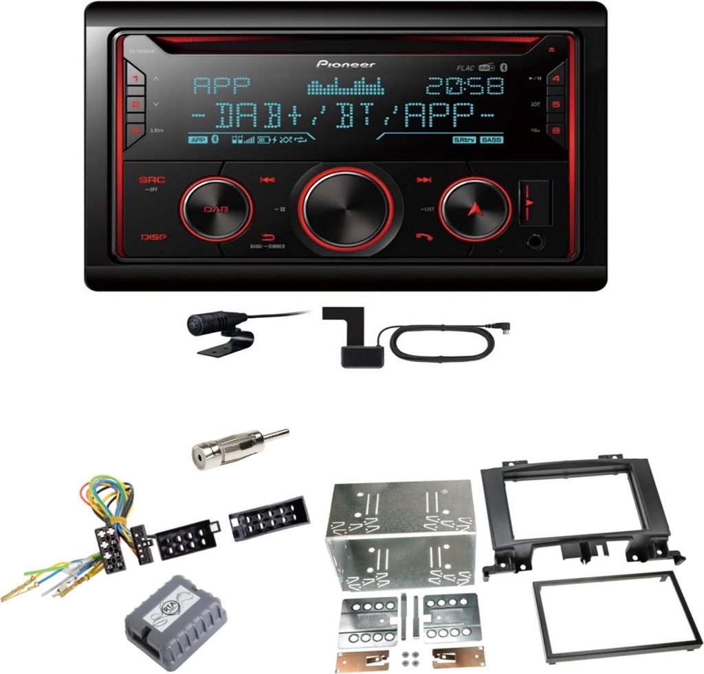 Pioneer FH-S820DAB DAB+ Bluetooth Einbauset für Mercedes Sprinter W906 Crafter