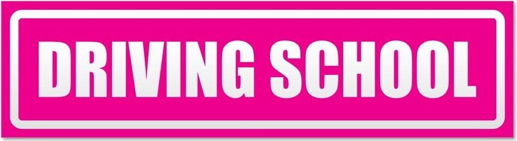 Kiwistar Driving School invertiert Magnetschild Schild magnetisch - 45cm Pink - Magnetfolie für Auto PKW Kfz